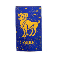 Рушник велюровий Home Line "Зодіак Овен" (синьо-жовтий), 50х90см 117281