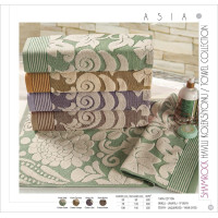 Рушник махровий Home Line "Asia" (кремовий, коричневий), 70х140см 109641