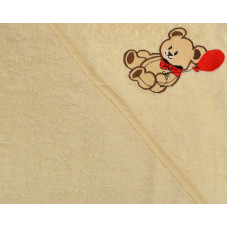 Рушник (куточок) махровий Home Line "Ведмедик з кулькою" (кремовий), 75x75см 125407