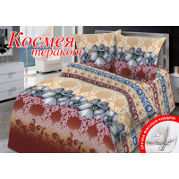 Сімейний комплект постільної білизни Home Line "Космея" (теракотовий) 113159