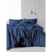 Євро комплект постільної білизни Limasso "Snowflake dressblue" (синій) 147908