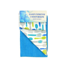 Набір серветок з мікрофібри 2 шт. Home Line "Ложки блакитні" 32х50см 120281