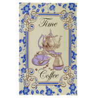 Рушник вафельний кухонний Home Line "Час для кави" (синій) 45х60см 129461