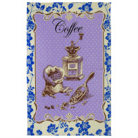 Рушник вафельний кухонний Home Line "Мішечок кавових зерен" (синій) 45х60см 130191
