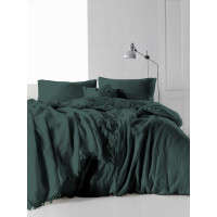 Сімейний комплект постільної білизни Limasso "Snowflake dark green" (зелений) 147921
