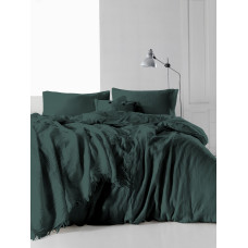 Сімейний комплект постільної білизни Limasso "Snowflake dark green" (зелений) 147921