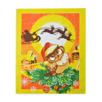 Рушник вафельний кухонний Home Line "Сова" (помаранчевий) 45х60см 128448