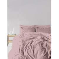 Євро комплект постільної білизни Limasso "Tissue lace palemauve" з мереживом (ліловий) 147902