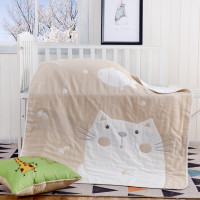 Ковдра ткана Home Line 110х110см "Кіт і рибка" (бежева) 137654