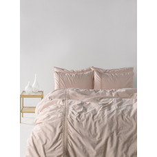 Євро комплект постільної білизни Limasso "Tissue lace pristine" з мереживом (рожевий) 147900