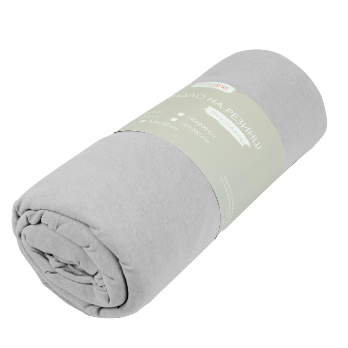 Простирадло трикотажне на резинці Home Line (світло-сірий) 90х200см 159690