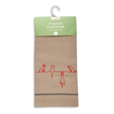 Рушник кухонний Home Line "Грайливі коти" (сірий) 40х60см 134495
