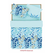 Євро комплект постільної білизни Home Line "Гербарій" (блакитний) 88241