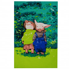 Рушник кухонний Home Line №032 "Хрюшина родина" 35х61см 142538