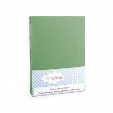 Простирадло трикотажне на резинці Home Line (оливкове) 90х200см 113807
